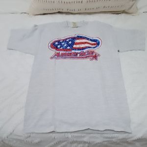 Vintage Single Stitch Prarie Mountain Navy Tshirt Sz Lrg